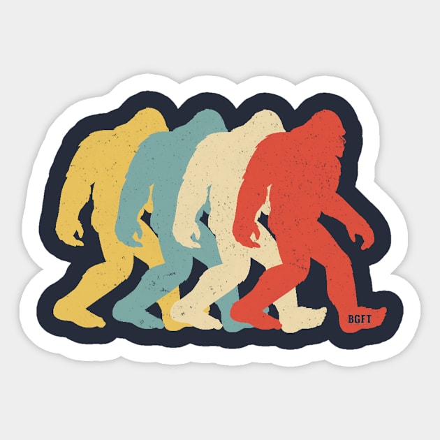 Vintage Retro Bigfoot Line Sticker by JohnnyBoyOutfitters